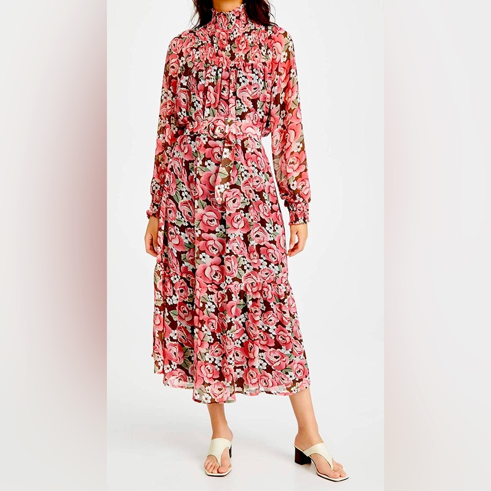 En Saison Smocked Floral Dress - Size S